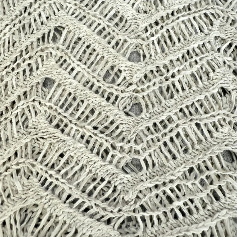 Eileen Fisher Size XS Open Knit Weave Top Cotton Blend Sweater Beach Layering‎